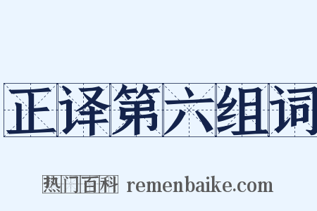 正译第六组词是什么意思的图片